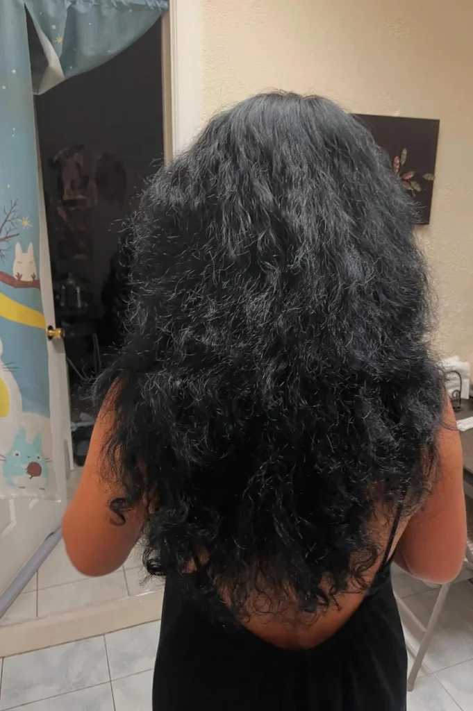 Korean perm haircut long hair