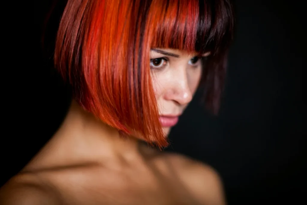 Japanese Korean style haircut color blowout