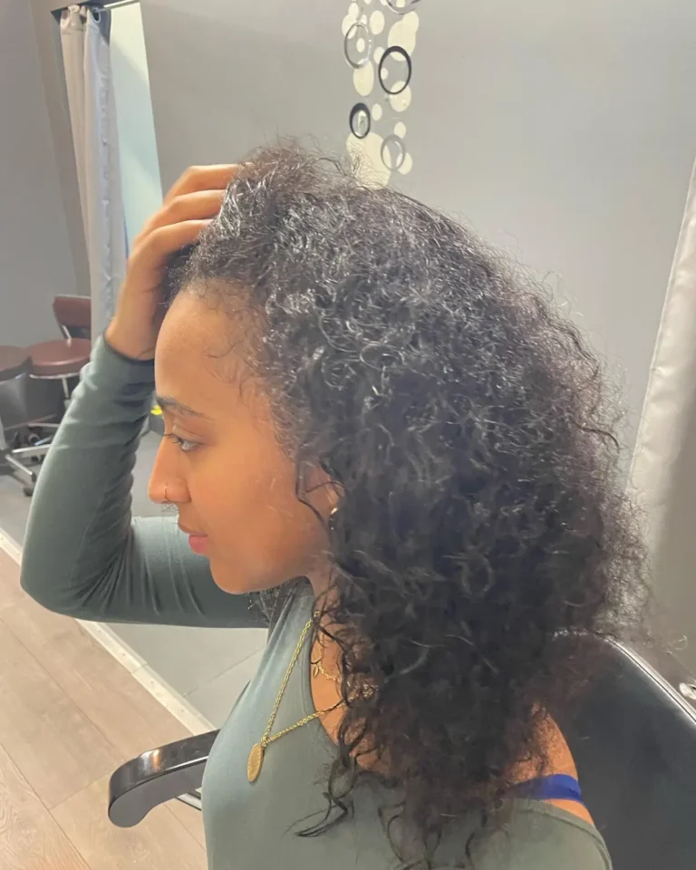 After Korean layered haircut on curly hair — lighter, defined curls with movement