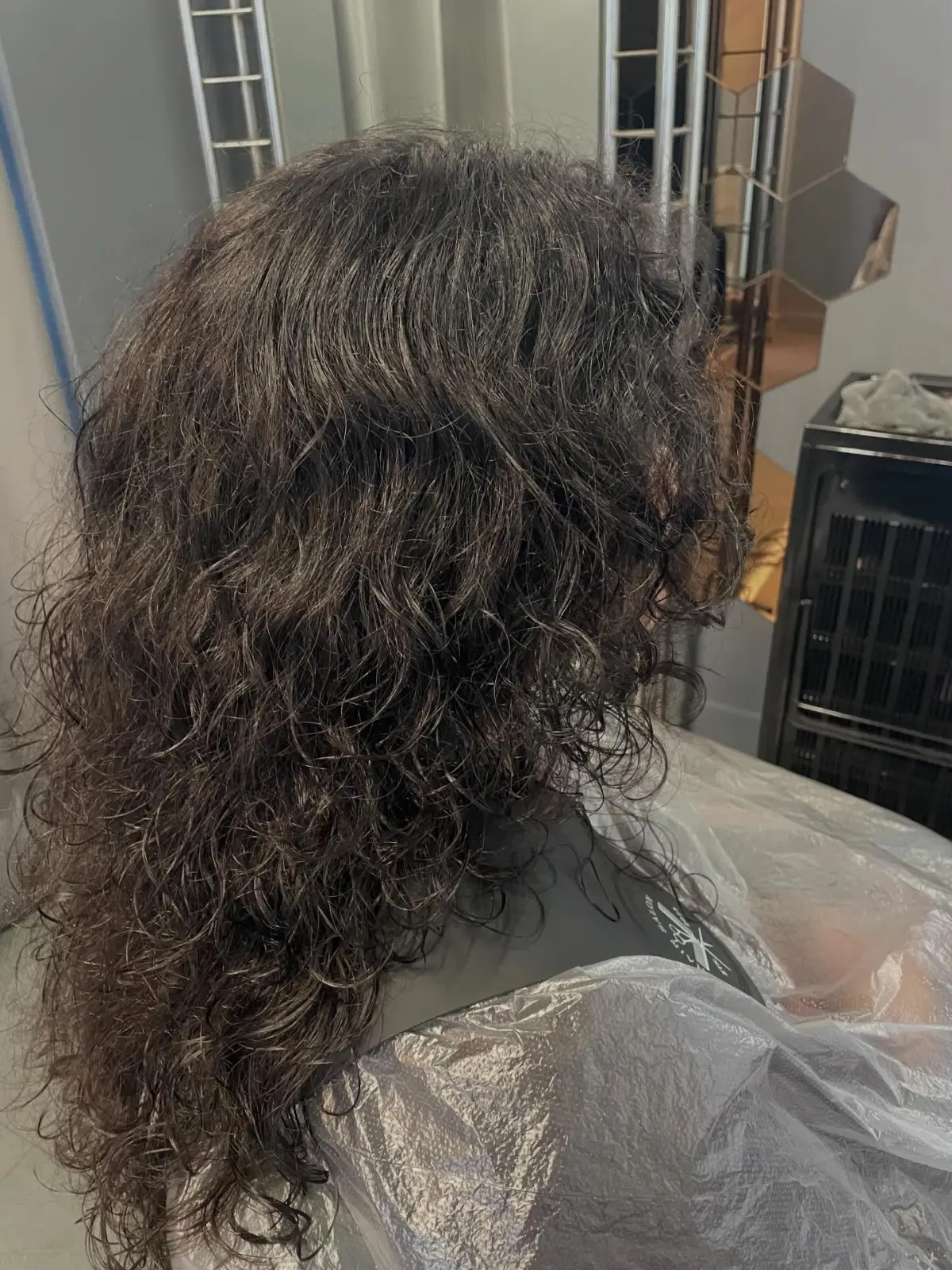 Layered Korean-style haircut on curly hair, Seoul Scissors Brooklyn