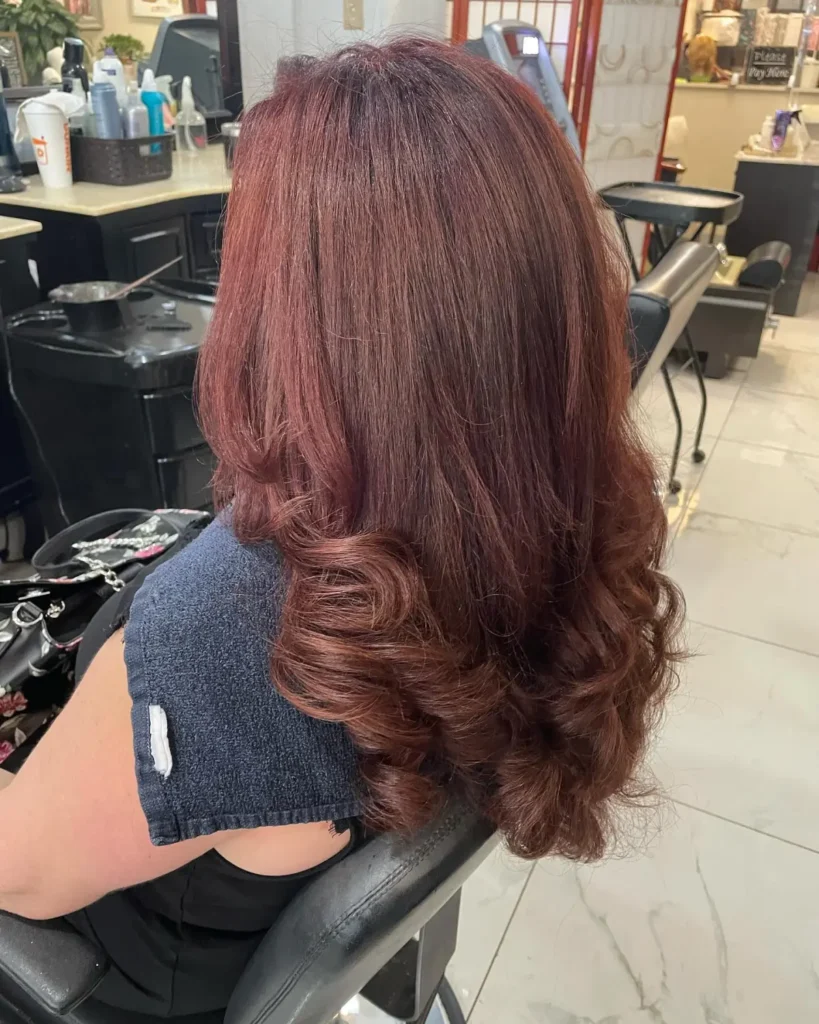 Korean style haircut color blowout