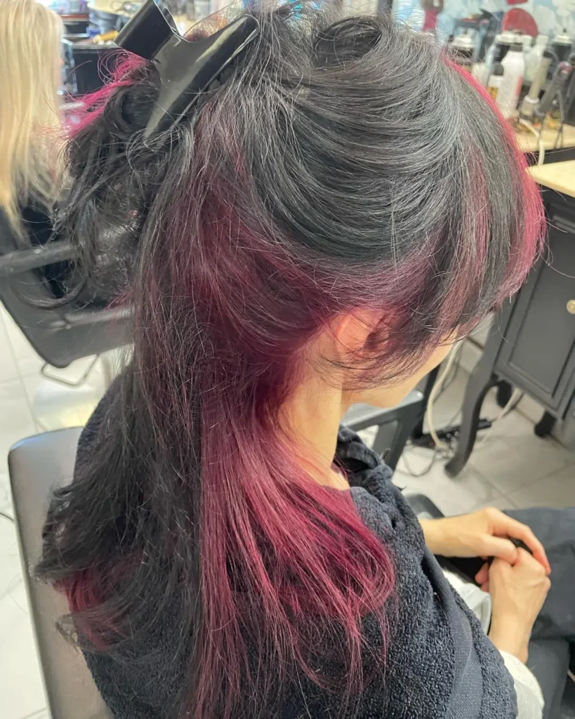 Korean style haircut color blowout