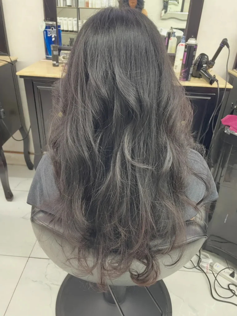 Korean style haircut color blowout
