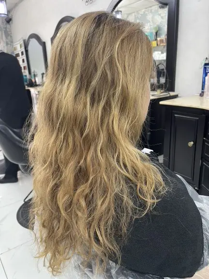 Korean style haircut color blowout