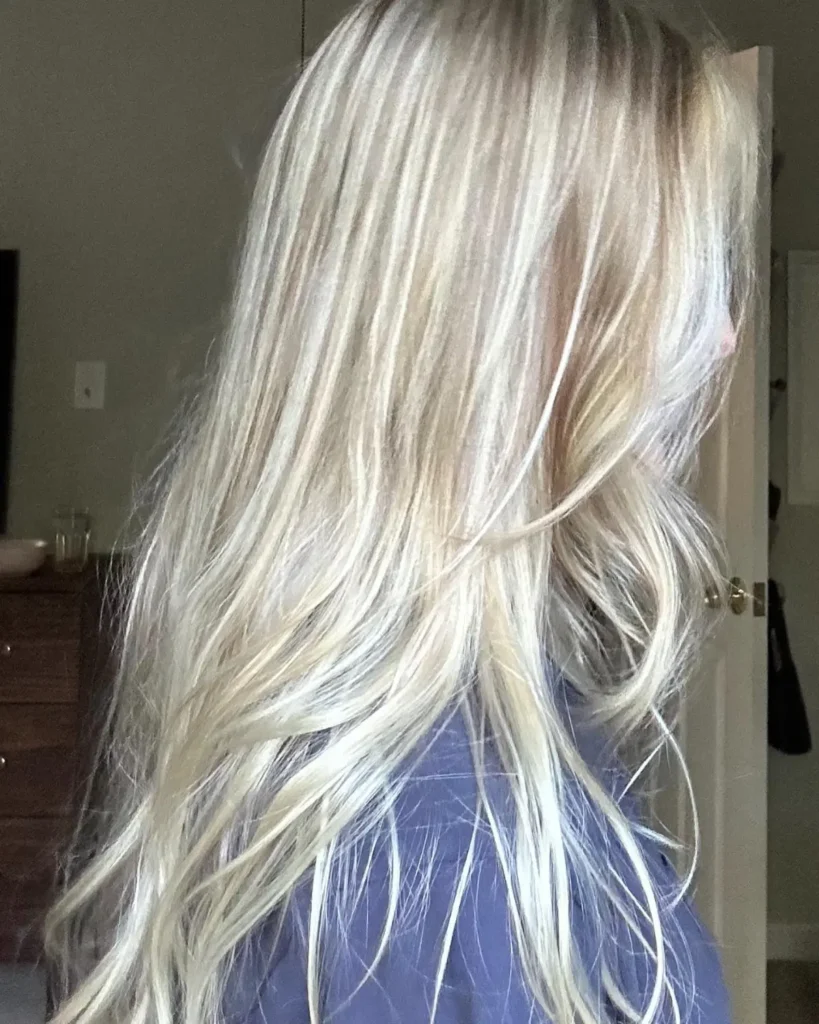 Korean style long hair ombre highlight balayage
