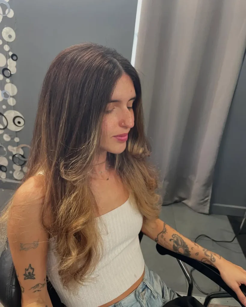 Korean style ombre highlight balayage