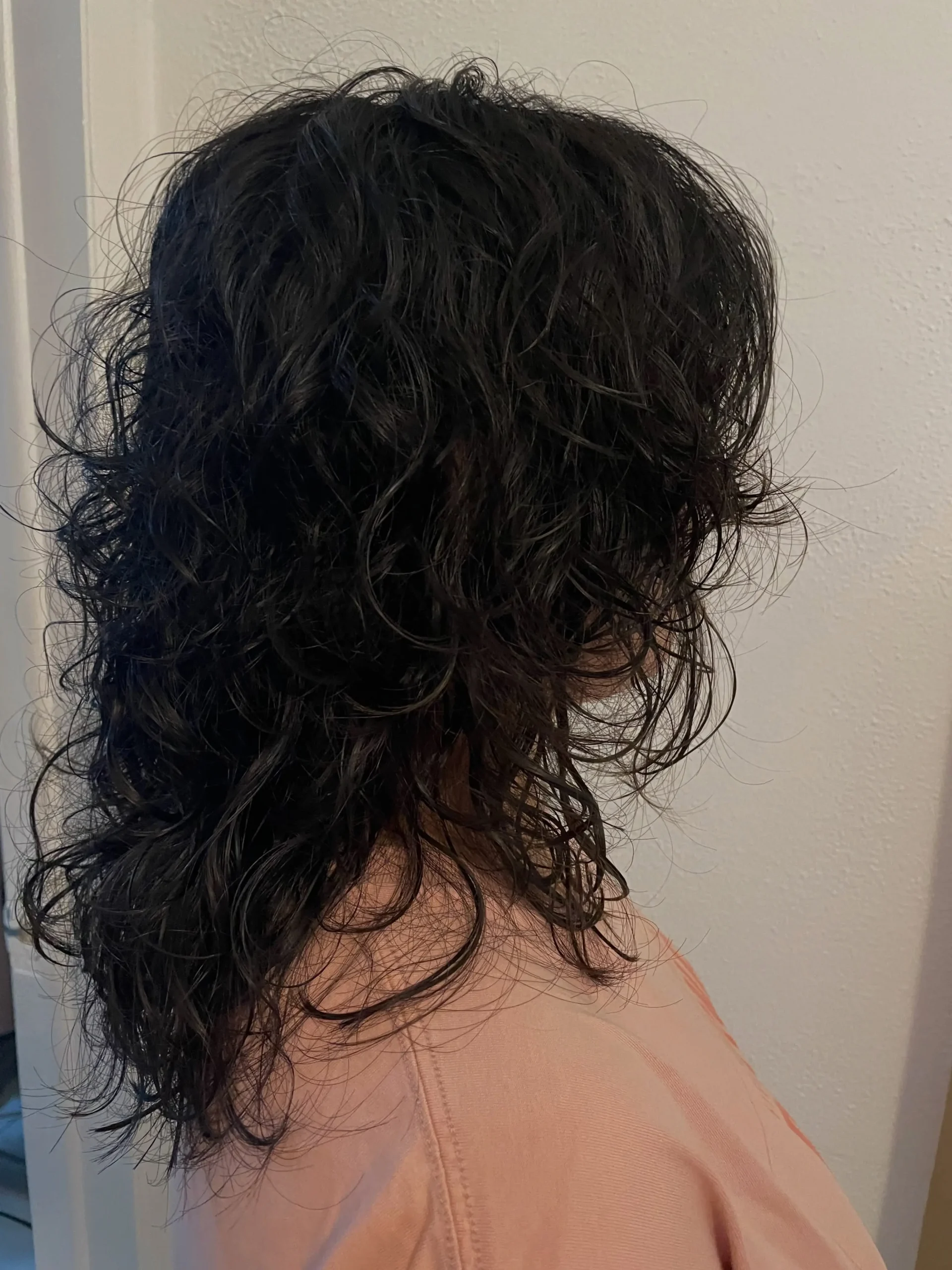 Korean vintage perm, side view