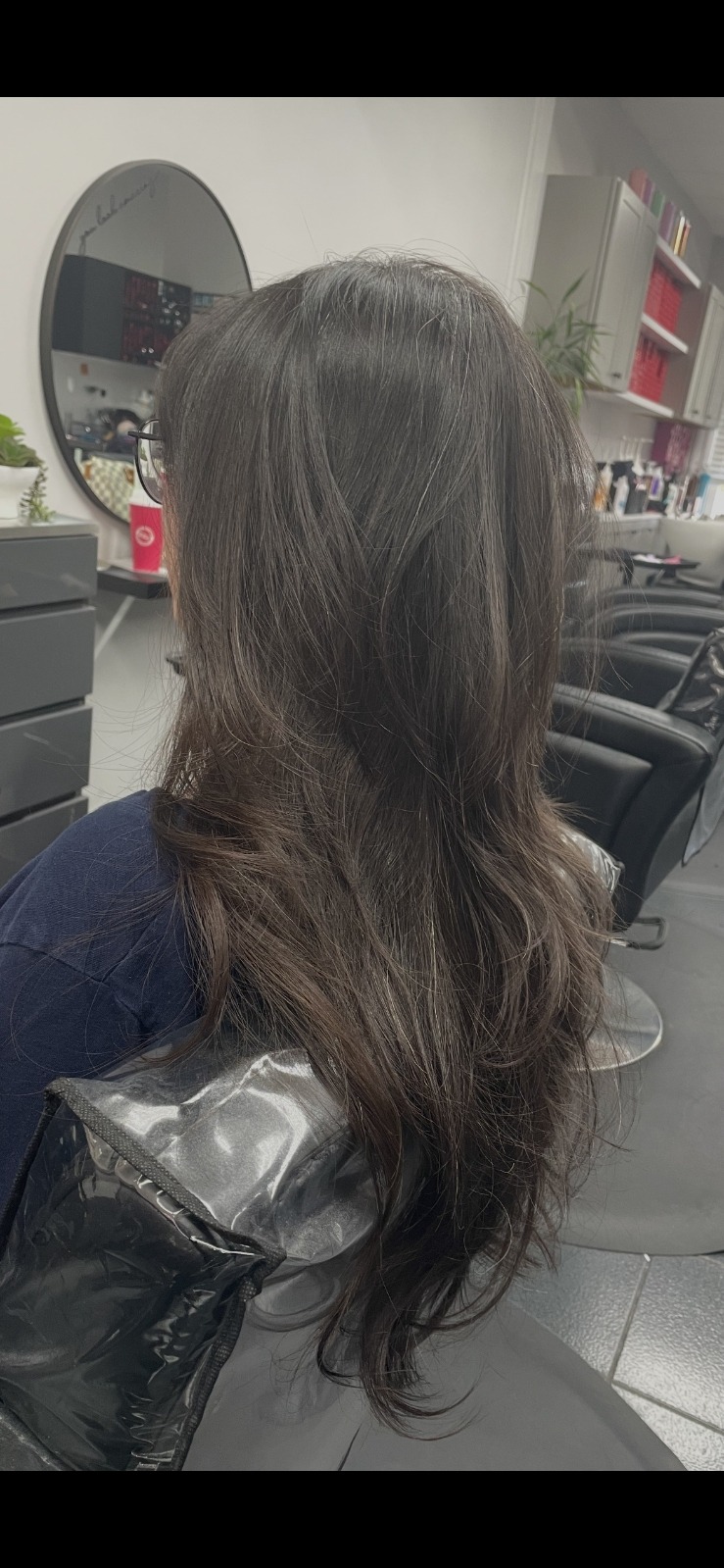 Korean hush cut with soft feathered layers, side view, Seoul Scissors Brooklyn